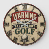 Warning May Randomly Talk About Golf Große Wanduhr (Vorderseite)