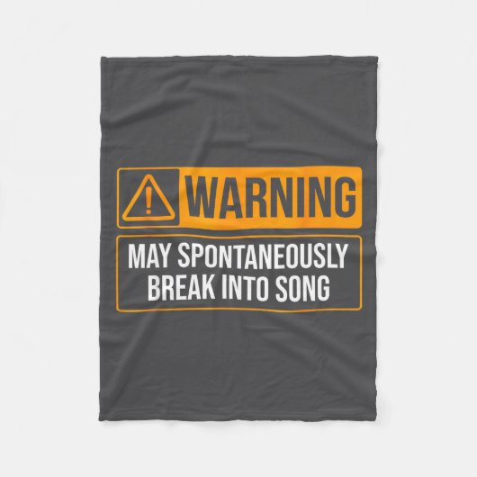 Warning May Sntaneously Break Into Song Funny Musi Fleecedecke (Vorderseite)