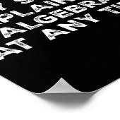 Warning May Start Explaining Algebra Funny Math Te Poster (Ecke)