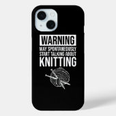 Warning - May Start Talking About Knitting Case-Mate iPhone Hülle (Rückseite)