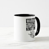 Warning - May Start Talking About Knitting Tasse (VorderseiteRechts)