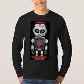 Warning: May Talk About AI Men's Black Long Sleeve T-Shirt (Vorderseite)