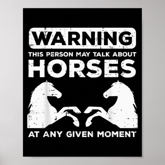 Warning May Talk About Horses Funny Riding Men Wom Poster (Vorne)
