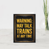 Warning_ May Talk Trains _ Funny Model Train Sayin Karte (Vorderseite)