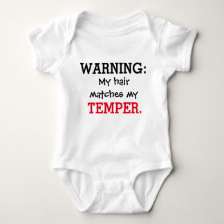 WARNING: Mein Haar bringt mein Temperament onsie Baby Strampler