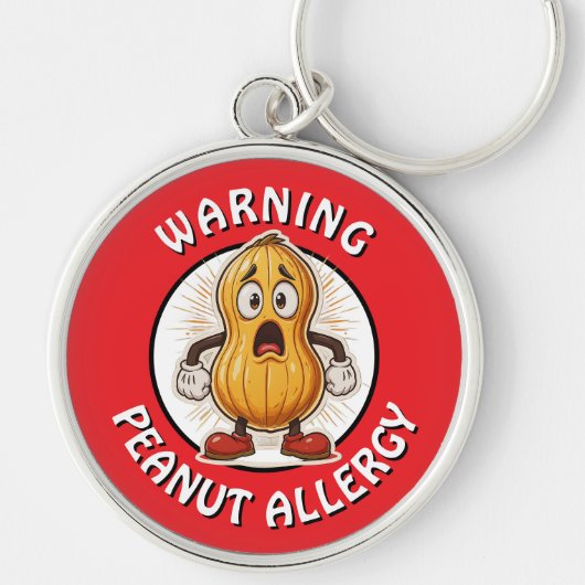 Warning Peanut Allergy Alert Schlüsselanhänger (Vorne)