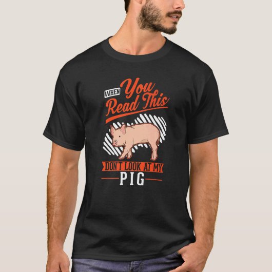 Warning Piggy Farmer Pig T-Shirt (Vorderseite)
