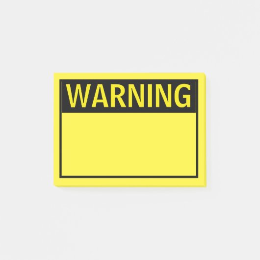 WARNING POST-IT KLEBEZETTEL (Vorderseite)