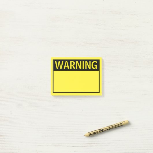 WARNING POST-IT KLEBEZETTEL (Auf Schreibtisch)