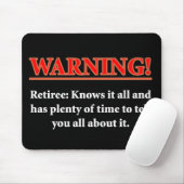 WARNING Rentner - kennt es aller…. Mousepad (Mit Mouse)