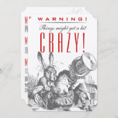 WARNING! Sachen konnten ein Stückchen VERRÜCKT Einladung (Vorne/Hinten)