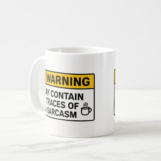 Warning: Sarcasm Inside – Office Mug Kaffeetasse (Vorderseite Links)