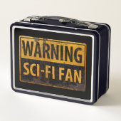 WARNING SCI-FI FAN - Metallgefährdung Vorsicht bei Metall Brotdose (Rückseite)