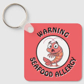 Warning Severe Seafood Allergy Alert Button Schlüsselanhänger (Vorderseite)