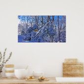 "Warning Sharp Bend" im Snow-Poster Poster (Küche)