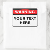Warning Sign, template, landscape, version Rechteckiger Aufkleber (Tasche)