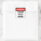 Warning Sign, template, squared, version Quadratischer Aufkleber (Tasche)