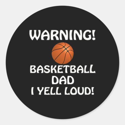 Warning! Sketll Dad I Yell Loud! You Are Warned!  Runder Aufkleber (Vorderseite)