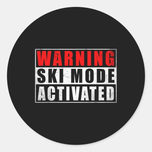 Warning Ski Mode Activated 1  Runder Aufkleber (Vorderseite)