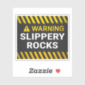 Warning Slippery Rocks Aufkleber (Blatt)