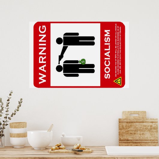Warning: Socialism Poster (Küche)