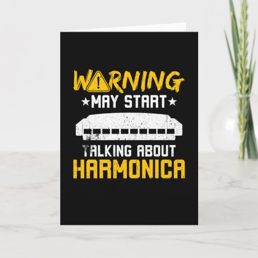 Warning Start Talking About Harmonica Karte (Vorderseite)