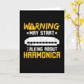 Warning Start Talking About Harmonica Karte (Gelbe Blume)