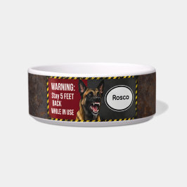 Warning Stay 5 Feet Back Belgian Malinois Pet Bowl Napf