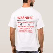 WARNING T-Shirt (Rückseite)