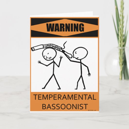 Warning Temperamental Bassoonist Karte (Vorderseite)