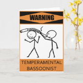 Warning Temperamental Bassoonist Karte (Gelbe Blume)
