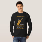 warning this saxophone uncle music T-Shirt (Vorne ganz)