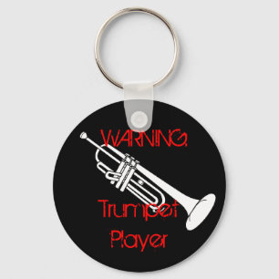 Warning: Trumpet Player Keychain Schlüsselanhänger