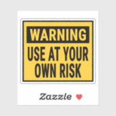Warning Use At Your Own Risk Aufkleber (Blatt)