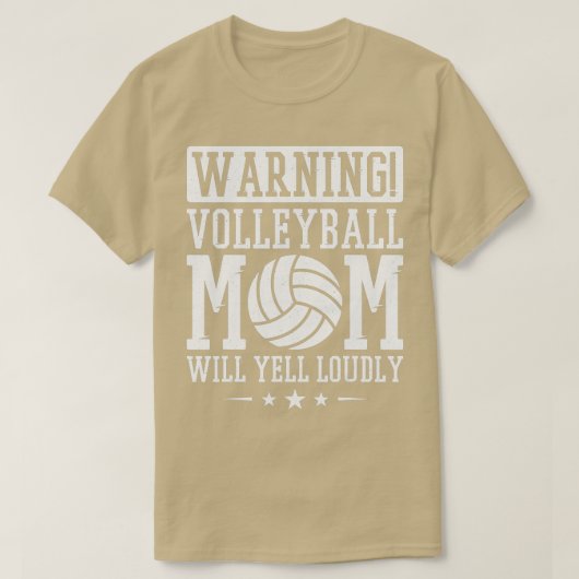 Warning Volleyball Mom Will Yell Loudly Volleyball T-Shirt (Design vorne)
