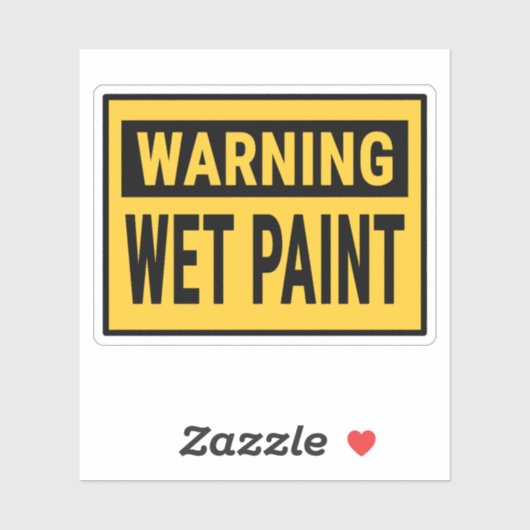 Warning Wet Paint Sign Aufkleber (Blatt)