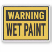 Warning Wet Paint Sign Aufkleber (Vorderseite)