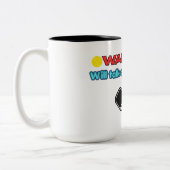 Warning: Will Talk About Pickleball Funny  Zweifarbige Tasse (Links)