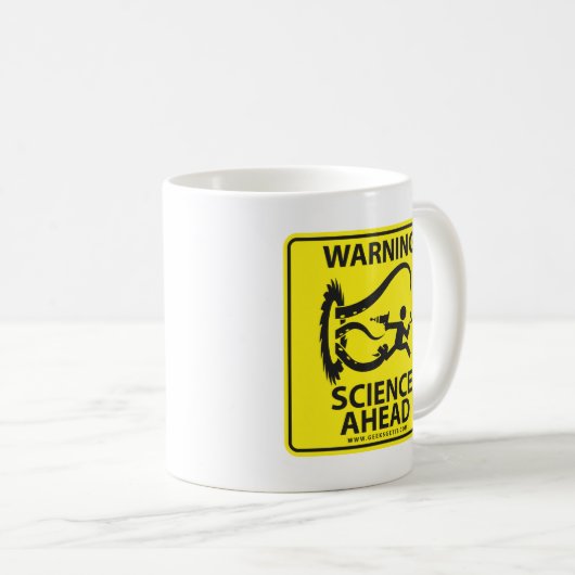 WARNING! WISSENSCHAFT VORAN! KAFFEETASSE (VorderseiteRechts)