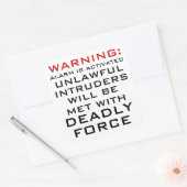 WARNING: ZUHAUSE-WARNUNG, TÖDLICHE KRAFT, QUADRATISCHER AUFKLEBER (Umschlag)