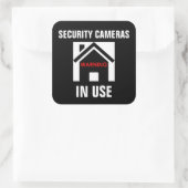 WARNKAMERAS IN GEBRAUCHSSCHALTER QUADRATISCHER AUFKLEBER (Tasche)