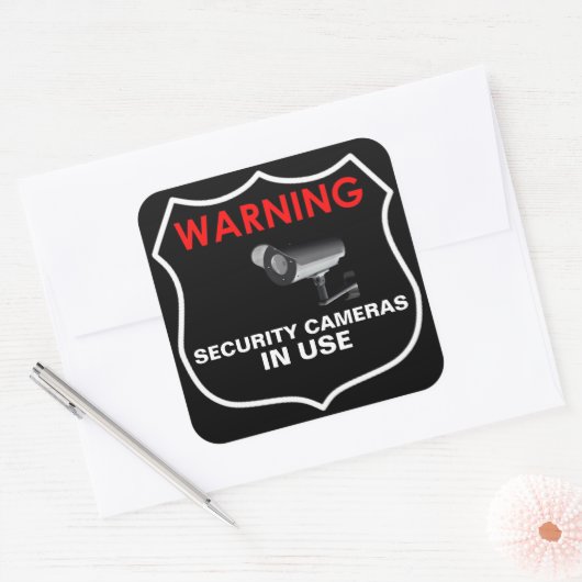 WARNKAMERAS IN GEBRAUCHSSCHALTER QUADRATISCHER AUFKLEBER (Umschlag)