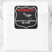 WARNKAMERAS IN GEBRAUCHSSCHALTER QUADRATISCHER AUFKLEBER (Tasche)