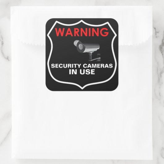 WARNKAMERAS IN GEBRAUCHSSCHALTER QUADRATISCHER AUFKLEBER (Tasche)
