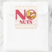 Warnkleber für keine Nuts-Lebensmittelallergien Quadratischer Aufkleber (Tasche)