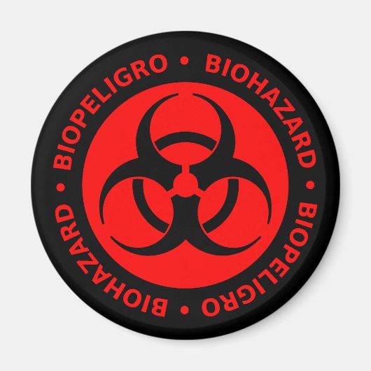 Warnmagnet der roten Biogefährdung Magnet (Vorne)