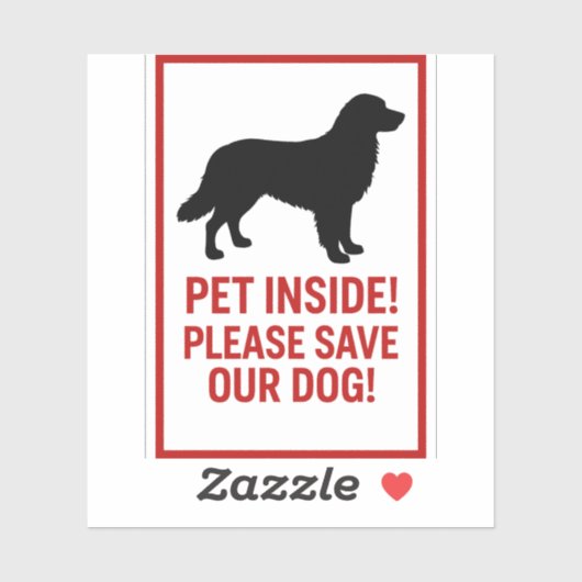 Warnmeldung für Begleiter im Notfall Aufkleber (Blatt)