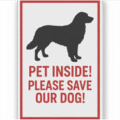 Warnmeldung für Begleiter im Notfall Aufkleber (Vorderseite)