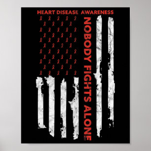 Warnmonat für Herzerkrankungen - Amerikanische Fla Poster