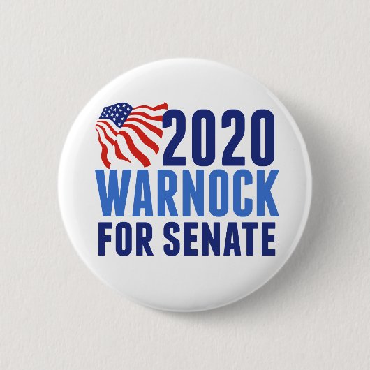 Warnock für Senat Button (Vorderseite)